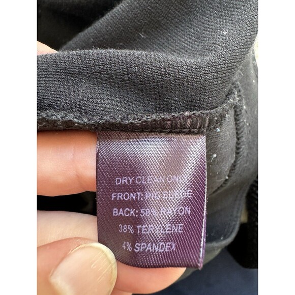 Hale Bob Medium Women’s Black Pig Suede Pants Skinny Pull On Ankle - Picture 6 of 15